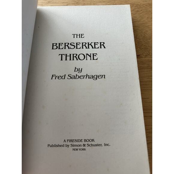 The Berserker Throne, Fred Saberhagen, PB, Fireside BK, 1985 Novel VTG - Picture 3 of 7